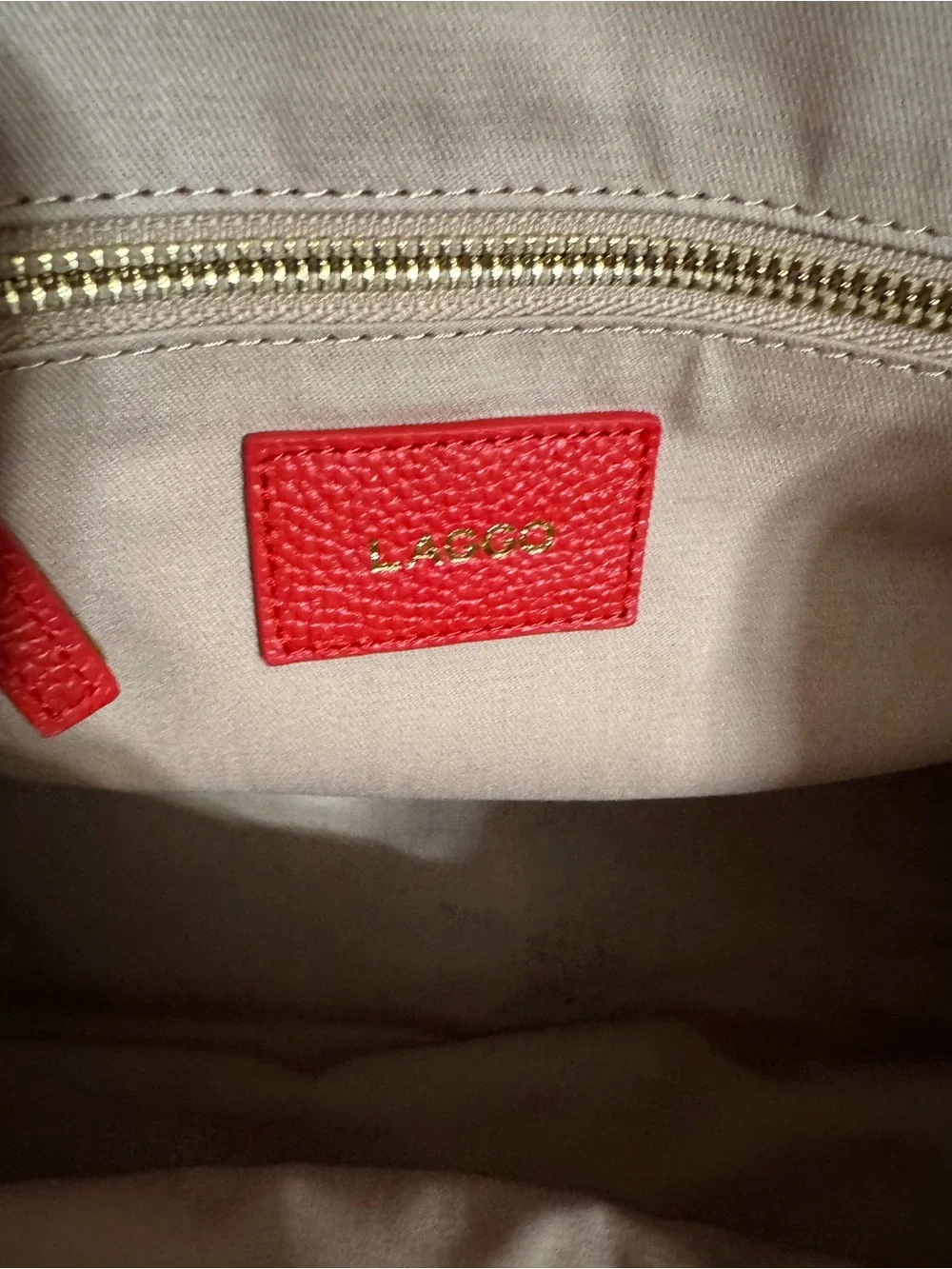 Laggo Siena  Red Pebbled Tote with Tassel Accent